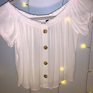 Pacsun off the shoulder white top